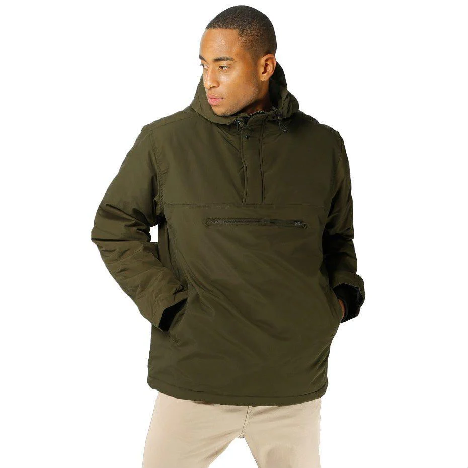 URBAN CLASSICS PADDED PULL OVER WINDBREAKER JACKET TB1443 OLIVE
