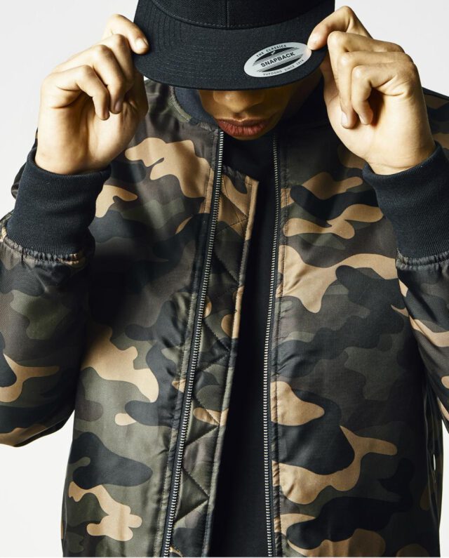 URBAN CLASSICS BASIC BOMBER JACKET TB1278 WOODCAMO - UrbanClassics
