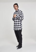 URBAN CLASSICS LONG CHECKED SHIRT TB1000 BLACK WHITE - Image 2