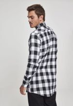 URBAN CLASSICS LONG CHECKED SHIRT TB1000 BLACK WHITE - Image 3