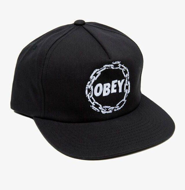 OBEY CHAINS SNAPBACK CAP BLACK