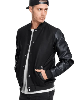 URBAN CLASSICS TB201 OLDSCHOOL COLLEGE JACKET BLK/BLK