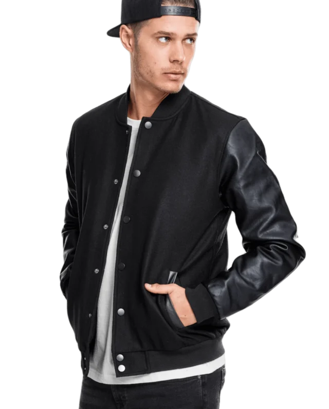 URBAN CLASSICS TB201 OLDSCHOOL COLLEGE JACKET BLK/BLK
