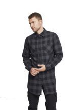 URBAN CLASSICS LONG CHECKED FLANELL SHIRT 1000 CHA/BLK