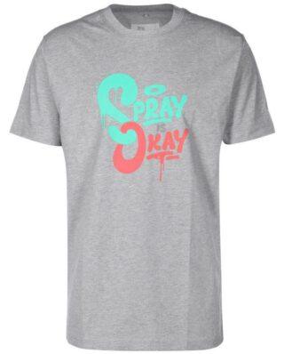 EIGHT MILES HIGH SPRAY IS OKAY T-SHIRT HEATHER GREY