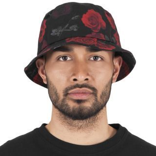Roses Bucket Hat blk/red one size