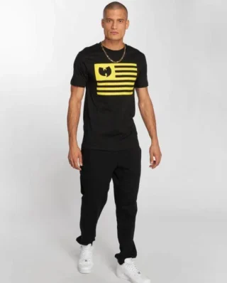 WU WEAR FLAG WU030 T-SHIRT BLACK YELLOW - Wu Wear