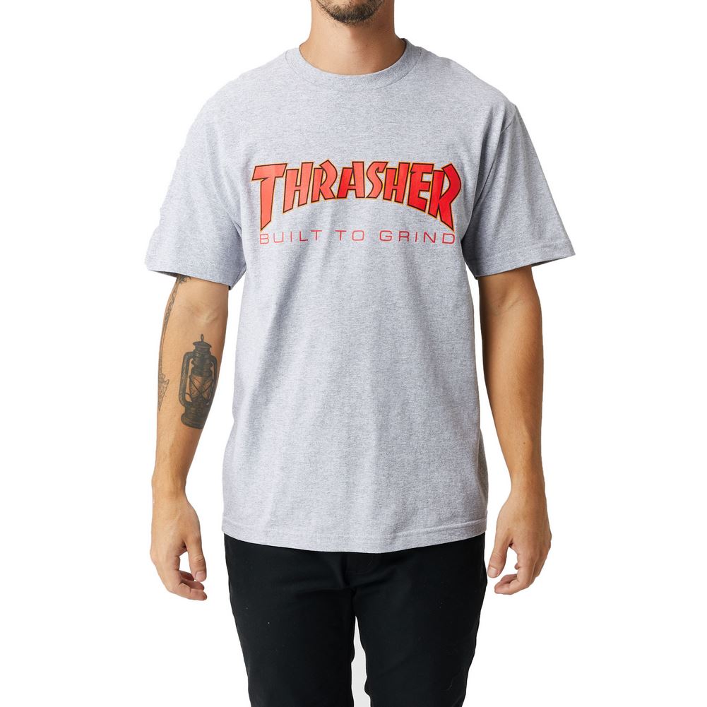 Black XL Independent Trucks x Thrasher Magazine BTG Built to Grind Mens Short Sleeve T-Shirt