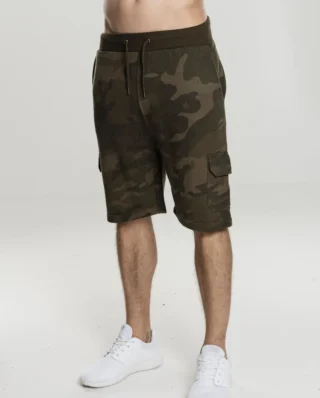 URBAN CLASSICS CAMO CARGO TERRY SHORTS TB2078 OLIVE CAMO