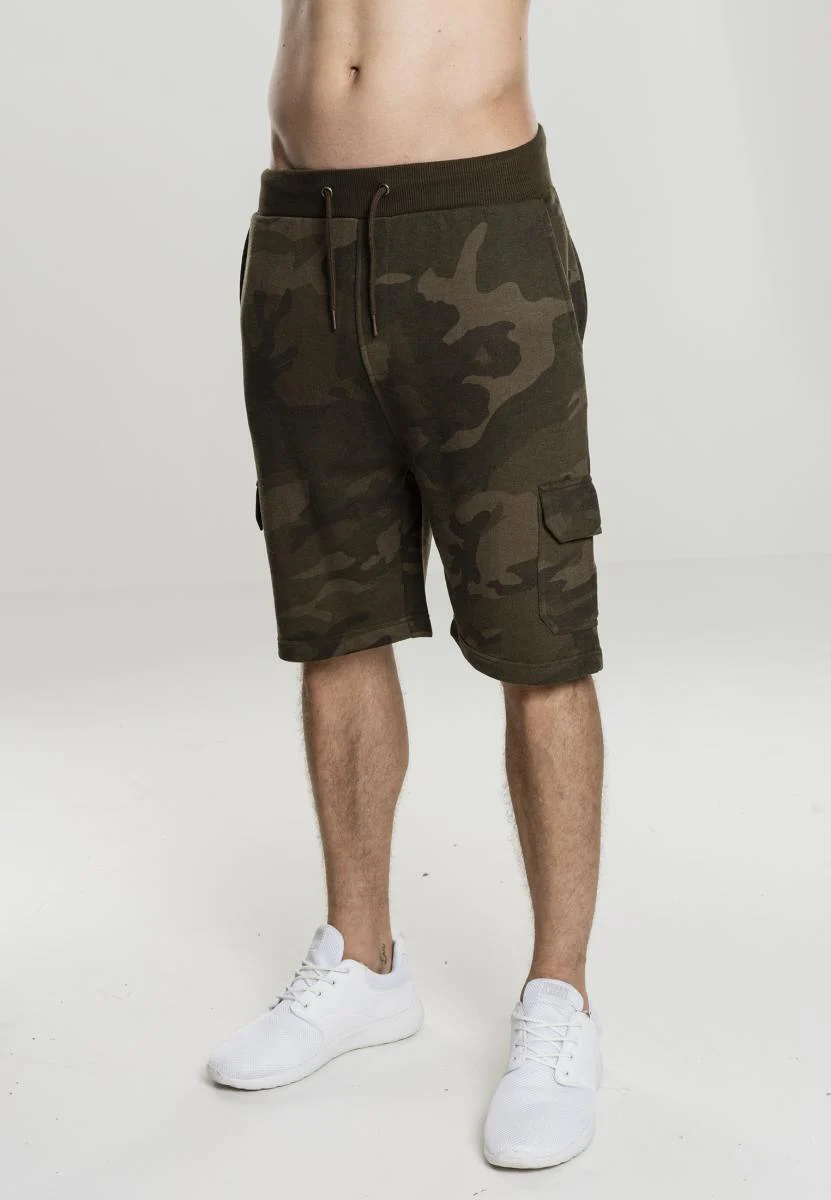 URBAN CLASSICS CAMO CARGO TERRY SHORTS TB2078 OLIVE CAMO