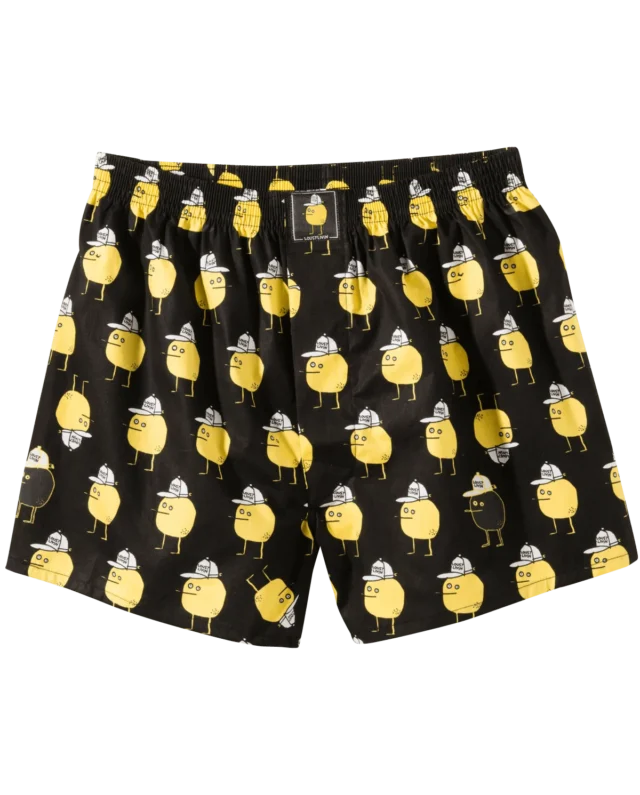LOUSY LIVIN BOXERSHORT ZITRONE BLACK LUUWZIT - Lousy Livin