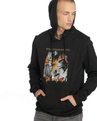 MERCHCODE MEN HOODIE BIGGIE FLAMES BLACK