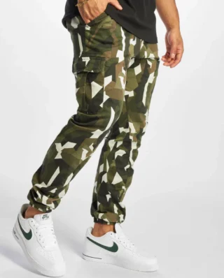 URBAN CLASSICS MEN TB2905 CARGO GEOMETRIC STRETCH TWILL CAMOUFLAGE - UrbanClassics