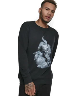 MISTER TEE TUPAC SMOKE CREWNECK MT778 BLACK