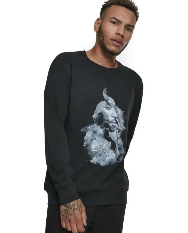 MISTER TEE TUPAC SMOKE CREWNECK MT778 BLACK