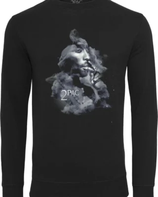 MISTER TEE TUPAC SMOKE CREWNECK MT778 BLACK - 2pac