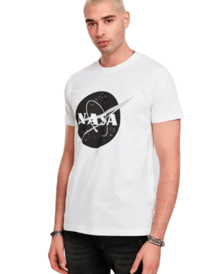 MISTER TEE NASA BLACK-AND-WHITE INSIGNIA TEE WHITE