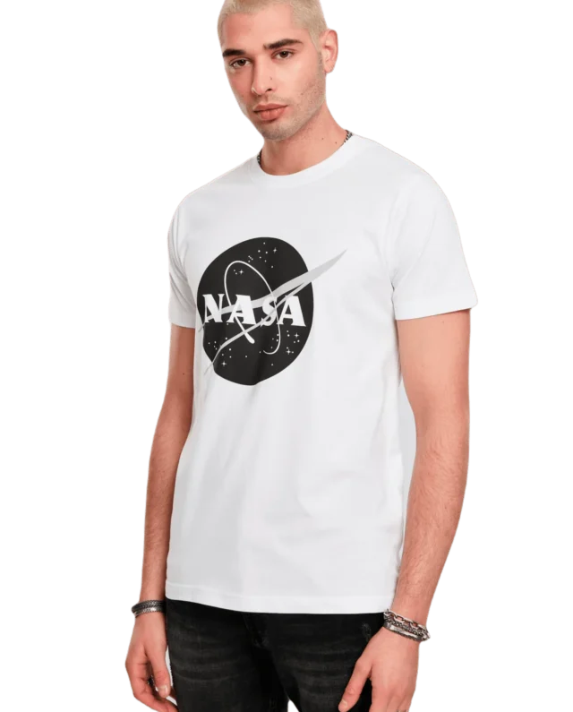 MISTER TEE NASA BLACK-AND-WHITE INSIGNIA TEE WHITE