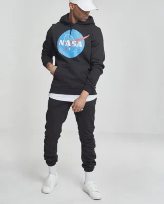 MISTER TEE NASA HOODIE MT519 BLACK - Mr.Tee