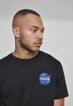 MISTER TEE MEN T-SHIRT NASA LOGO EMBROIDERY MT874 BLACK - Image 2