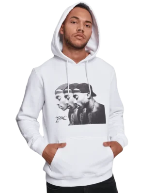 MISTER TEE 2PAC FACES HOODIE MT769 WHITE