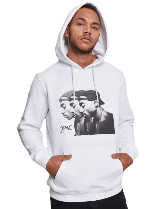 MISTER TEE 2PAC FACES HOODIE MT769 WHITE