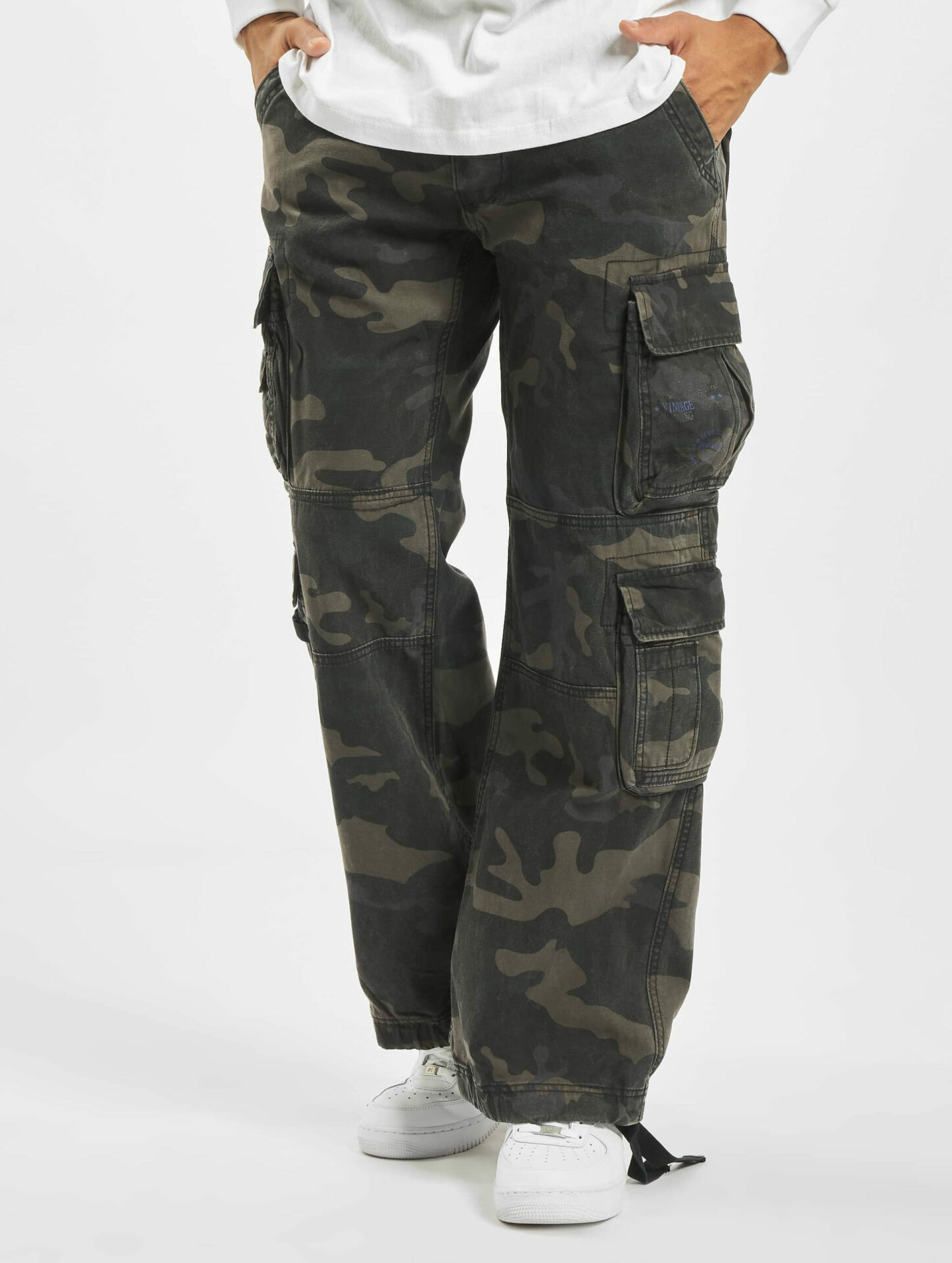 Brandit Dark Camouflage Puro Vintage Cargo Loose Fit Pantaloni 