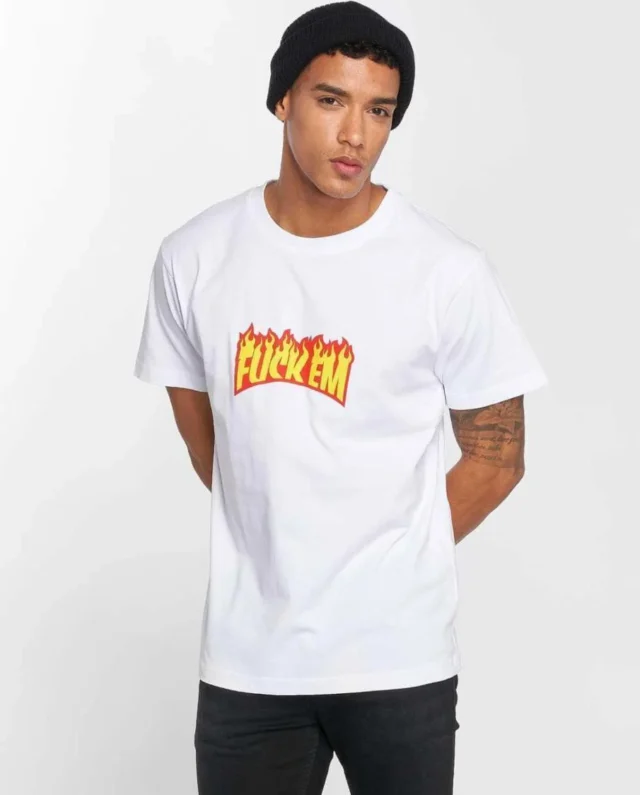 TURNUP T-SHIRT BUN DEM WHITE