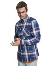 URBAN CLASSICS CHECKED SHIRT INDIGO/WHITE/RED/GO