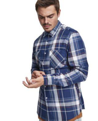 URBAN CLASSICS CHECKED SHIRT INDIGO/WHITE/RED/GO
