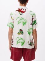 OBEY DEVILS WOVEN BUTTON UP SHIRT WHITE - Image 5