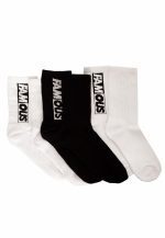 Famous Stars And Straps Pack Of 3 White/Black/White Socks