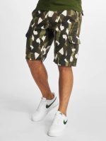 URBAN CLASSICS GEOMETRIC CAMO STRETCH TWILL CARGO SHORTS TB2902 WOOD CAMO
