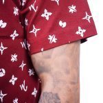 WU WEAR WUITTON T-SHIRT BURGUNDY RED - Image 3