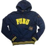 FUBU COLLEGE SSL HOODED SWEATSHIRT NAVY YELLOW WHITE - Image 4