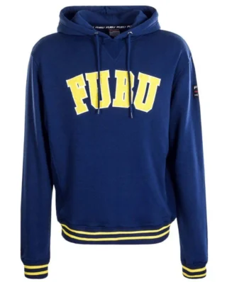 FUBU COLLEGE SSL HOODED SWEATSHIRT NAVY YELLOW WHITE
