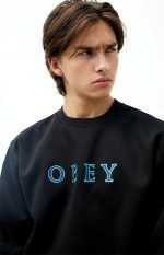 OBEY CURTIS CREW FLEECE BLACK - Image 2