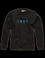 OBEY CURTIS CREW FLEECE BLACK