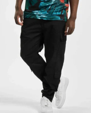 URBAN CLASSICS TAPERED DOUBLE CARGO PANTS TB3698 BLACK - UrbanClassics