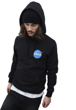 MISTER TEE NASA SMALL INSIGNIA HOODY MT627 BLACK