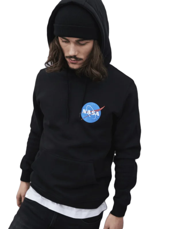 MISTER TEE NASA SMALL INSIGNIA HOODY MT627 BLACK