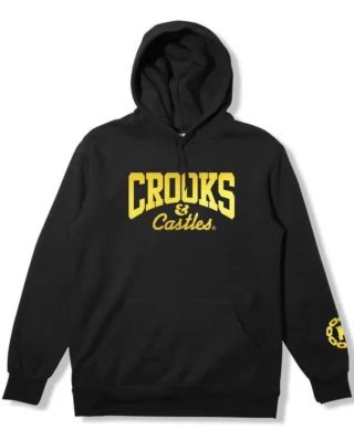 CROOKS AND CASTLES OG CORE LOGO FOIL HOODIE BLACK