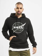 MISTER TEE NASA BLACK-AND-WHITE INSIGNIA MT1194 HOODY BLACK
