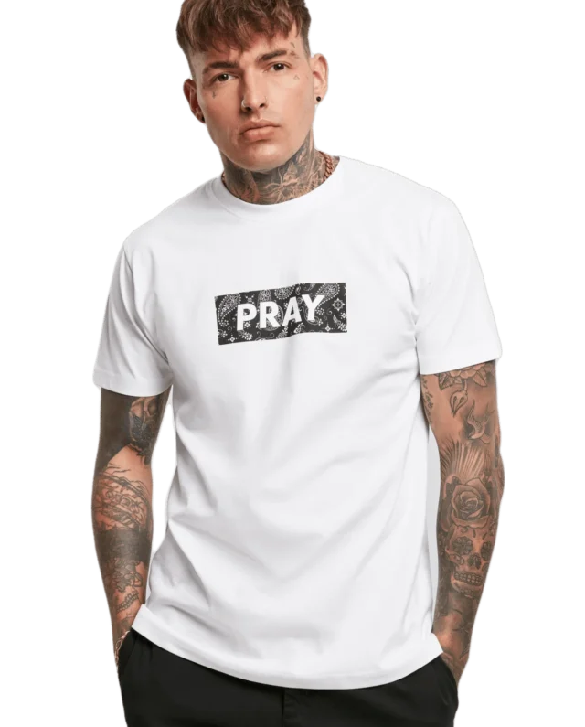 MISTER TEE BANDANA BOX PRAY TEE MT1468 WHITE