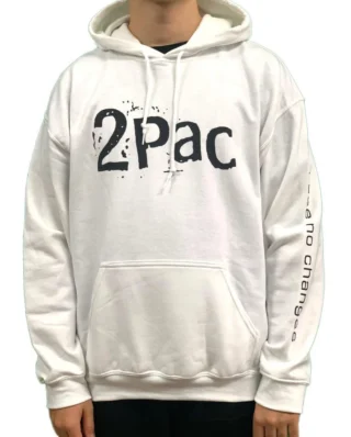 ROCK OFF TUPAC UNISEX PULLOVER HOODIE: I SEE NO CHANGES WHITE