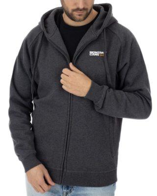 MONTANA LOGO TYPO+LOGO ZIP HOODIE CHARCOAL - Montana