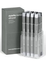 STYLEFILE MARKER ALLROUND 12 PCS SET NEUTRAL GREY