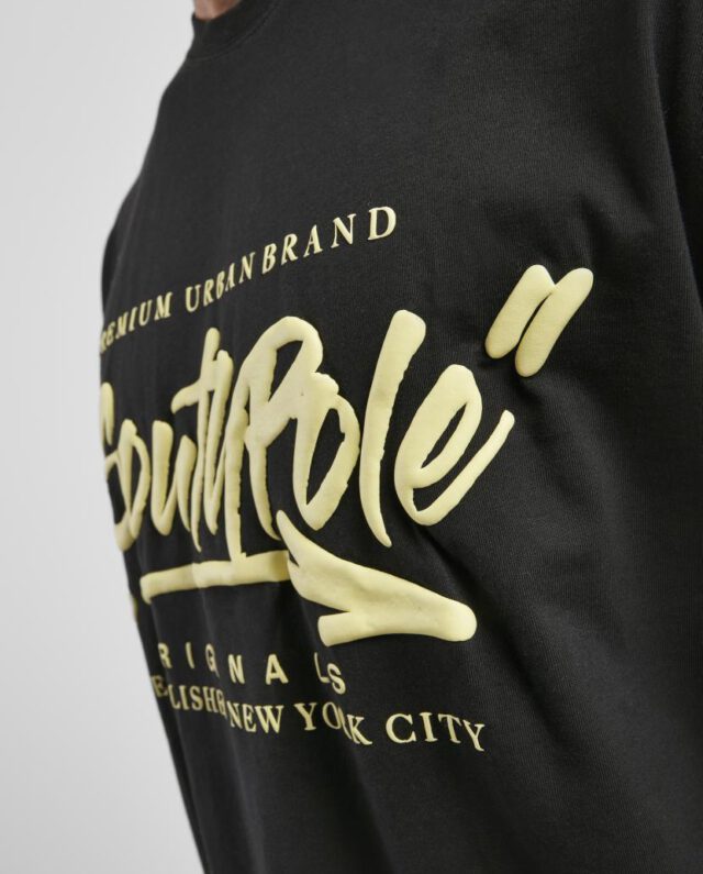SOUTHPOLE SHORT SLEEVE TEE SP084 BLACK - SOUTHPOLE