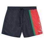 KARL KANI SIGNATURE BLOCK KKMQ12149NVY SHORTS NAVY/RED/GREEN