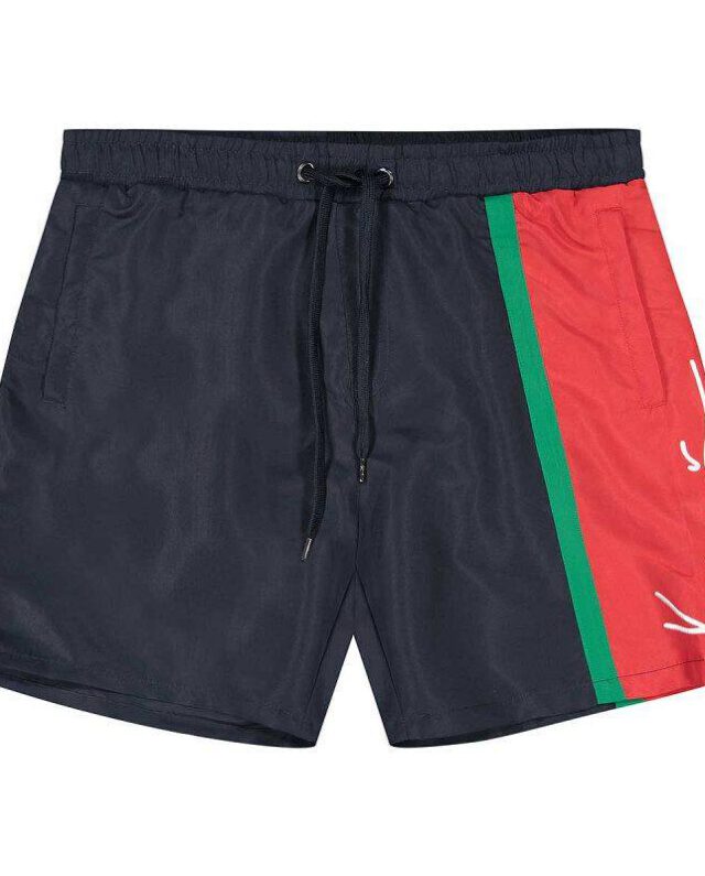 KARL KANI SIGNATURE BLOCK KKMQ12149NVY SHORTS NAVY/RED/GREEN